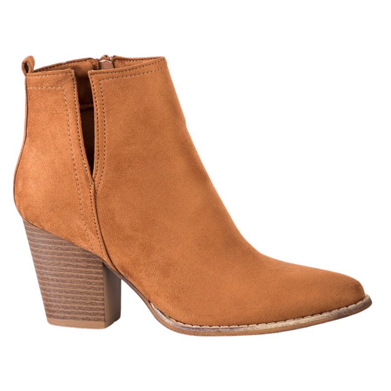 Erynn Semišové kozačky se střihem hnědý