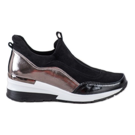 Kožené nazouvací boty VINCEZA černý