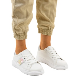 Klasické bílé tenisky BK929-19 bílý stříbrný Klasické bílé tenisky BK929-19 bílý stříbrný