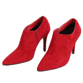 Červené semišové boty na jehlovém podpatku TX-1850 Red červený