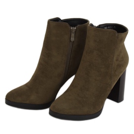 Zelené boty na podpatku BM-9091-1 Green zelený