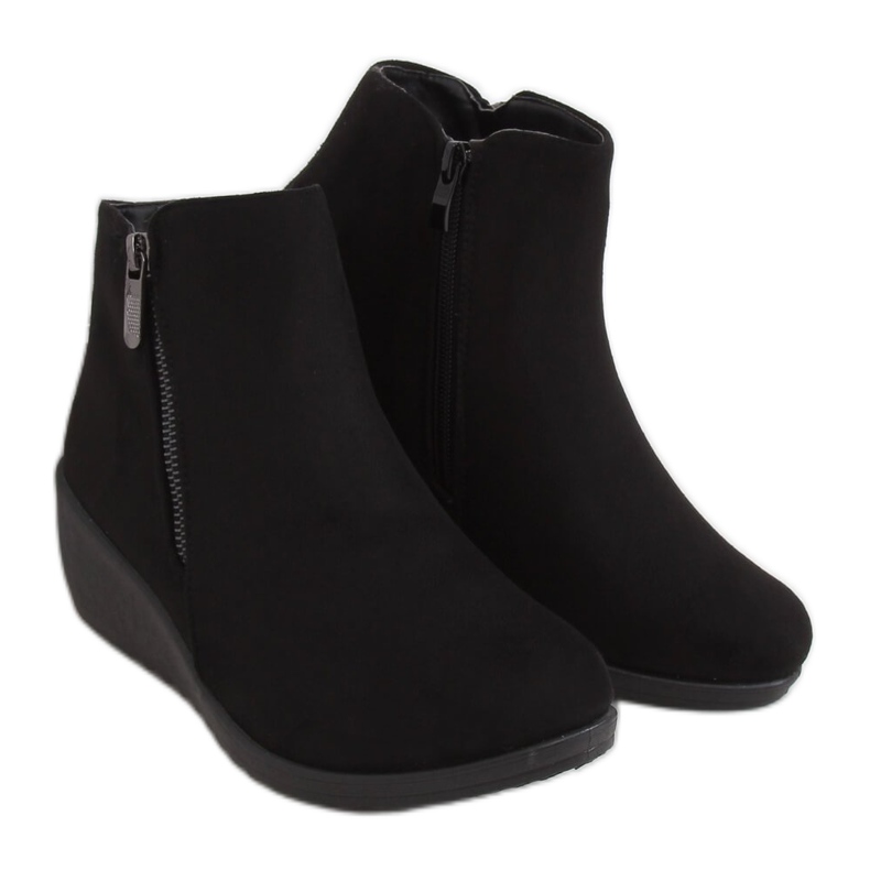 Černá Černá klínová obuv E3267 Černá