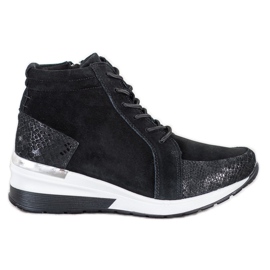 Filippo Šněrovací kožené boty černý