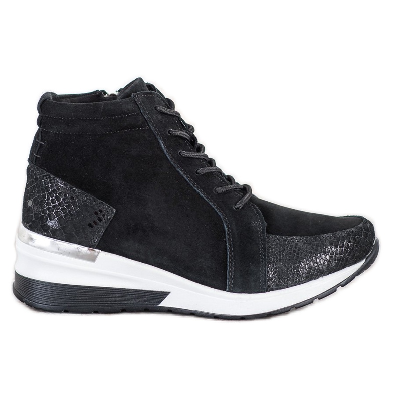 Filippo Šněrovací kožené boty černá