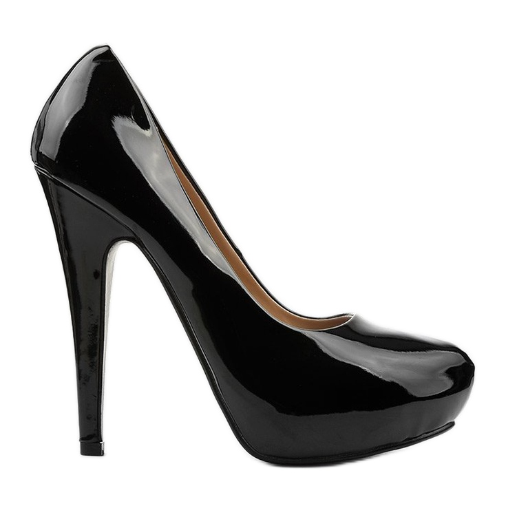 Černé vysoké lakované podpatky z Assaly černá