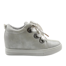 Šedé tenisky na klínku stužky Sherene šedá