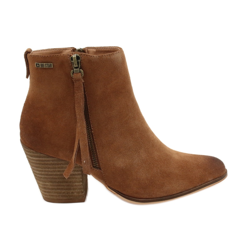 Velkokvěté semišové boty Big Star GG274364 hnědý