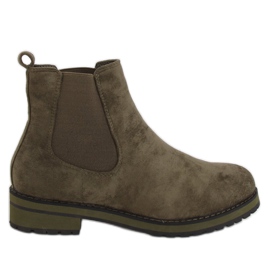 Zelené dámské boty Chelsea F-3799 Green zelený