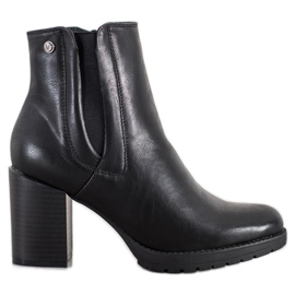 Weide Pohodlné kozačky na sloupku černý