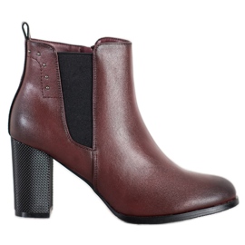 SHELOVET Boty s ozdobnou patou hnědý