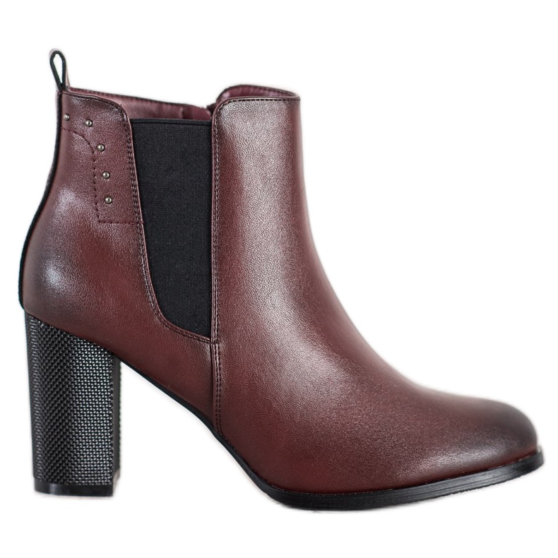 SHELOVET Boty s ozdobnou patou hnědý