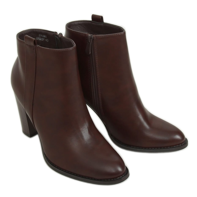 Klasické hnědé kozačky UK08P Brown na sloupku hnědý
