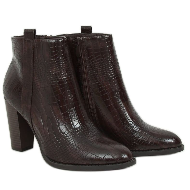 Hnědá Hadí kůže na podpatcích UK10 Hnědá hnědý