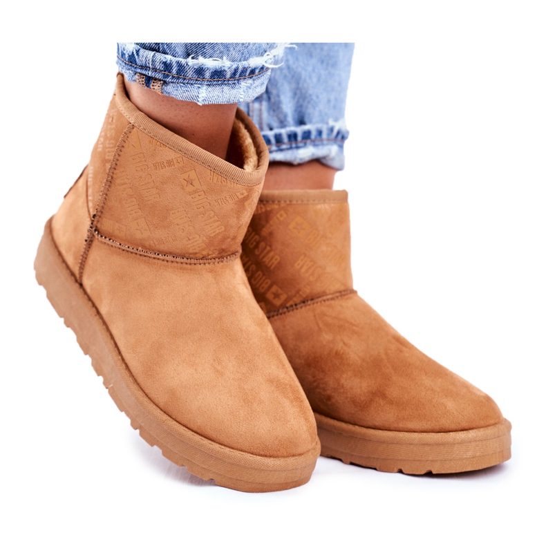 Dámské hnědé teplé sněhové boty Big Star GG274559 hnědý