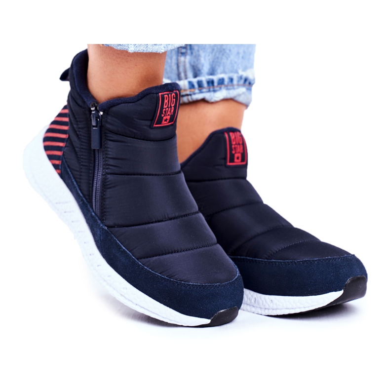 Dámské dětské sněhové boty Big Star Navy Blue GG274471 námořnická modrá