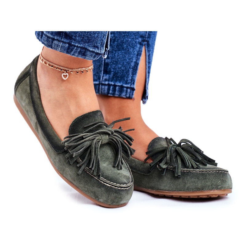 Dámské mokasíny Maciejka kožené olivové 04830-24 zelená Dámské mokasíny Maciejka kožené olivové 04830-24 zelená