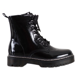 SHELOVET Lakované boty černý