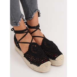 Černé prolamované espadrilky YQ233 Black II Quality černý