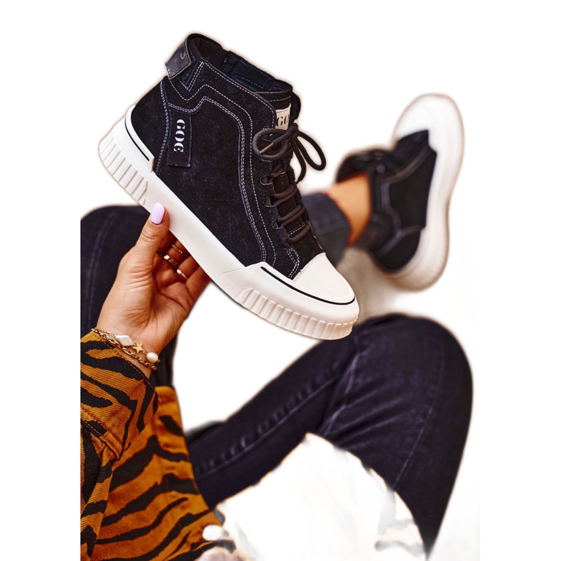 Dámské sportovní kožené boty GOE černé GG2N3062 černá