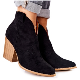 MSMG Dámské boty na podpatku černé Meronet černá MSMG Dámské boty na podpatku černé Meronet černá