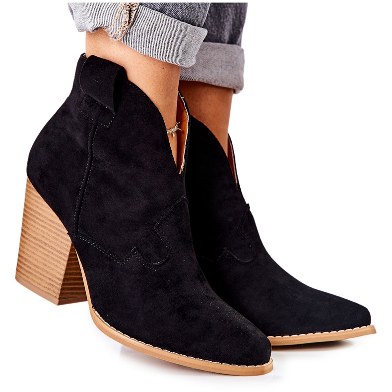 MSMG Dámské boty na podpatku černé Meronet černá