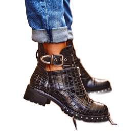 Černé dámské boty s výřezy Black Hampton černý