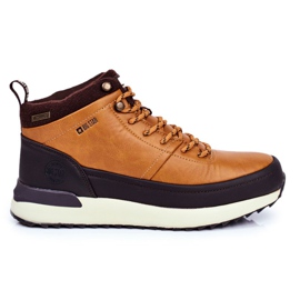 Pánské trekové boty Big Star Outdoor Camel GG174561 hnědý žluť