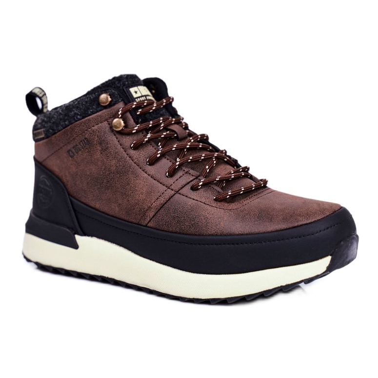 Pánské trekové boty Big Star Outdoor Brown GG174562 hnědý černá