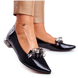 Dámské baleríny Laura Messi Leather Black 2157 černý