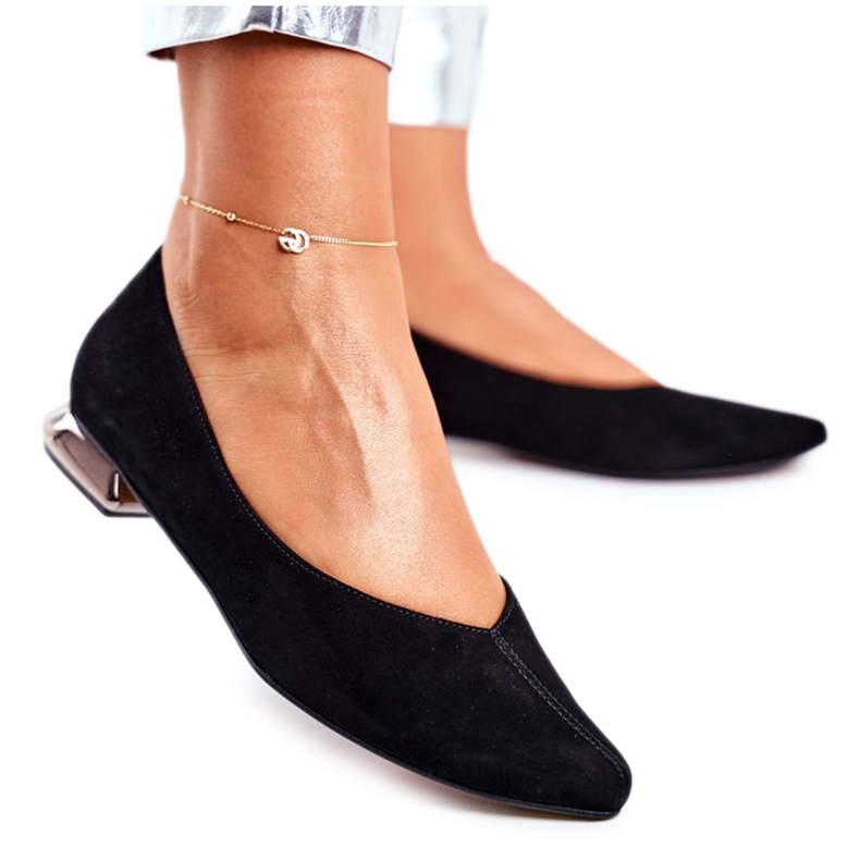 Dámské baleríny Laura Messi Leather Black 2149 černá