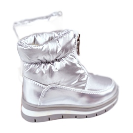 WEESTEP Dětské vlněné teplé sněhové boty Silver Bubbles stříbro