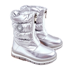 WEESTEP Dětské vlněné teplé sněhové boty Silver Mumm stříbro