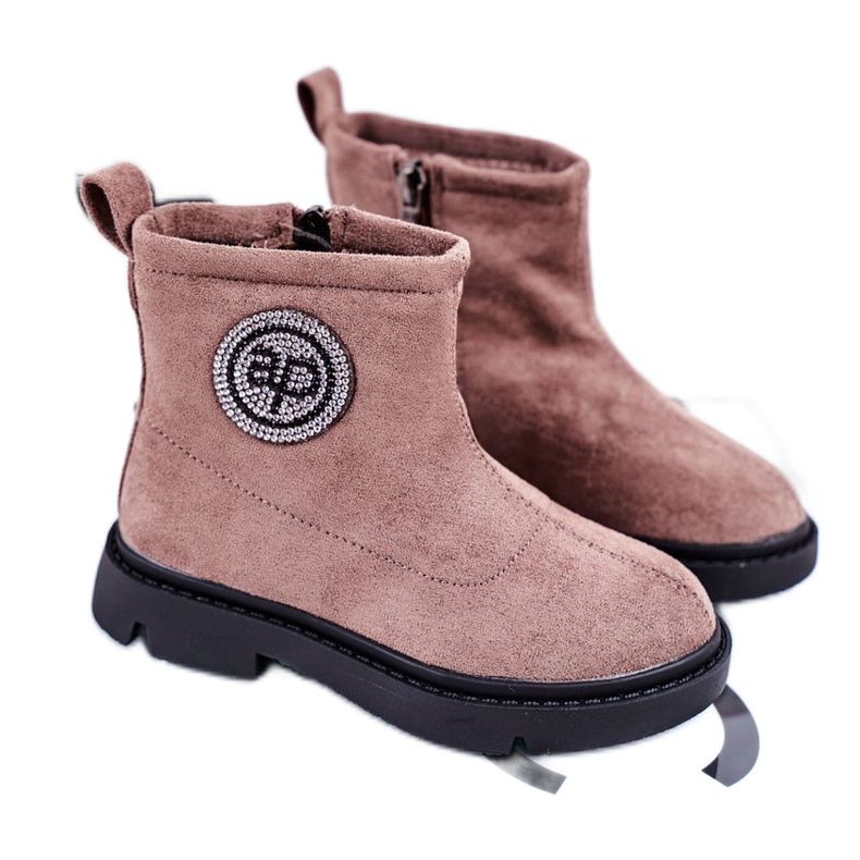 Apawwa Teplé dětské boty béžové Alvin béžový