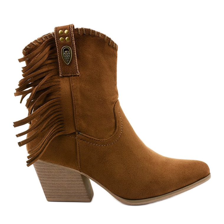 Hnědé semišové kovbojské boty od Lamimeila hnědý