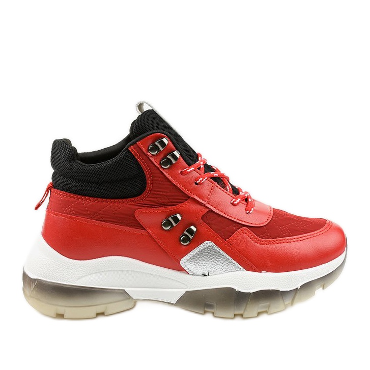 Červené módní sportovní tenisky z ekokůže Donatella černá