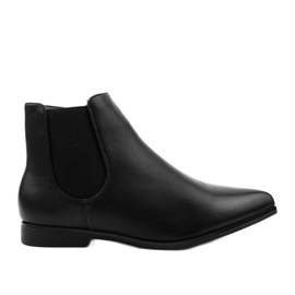 Černé ploché kozačky Jodhpur s elastickou Lagenarií černý