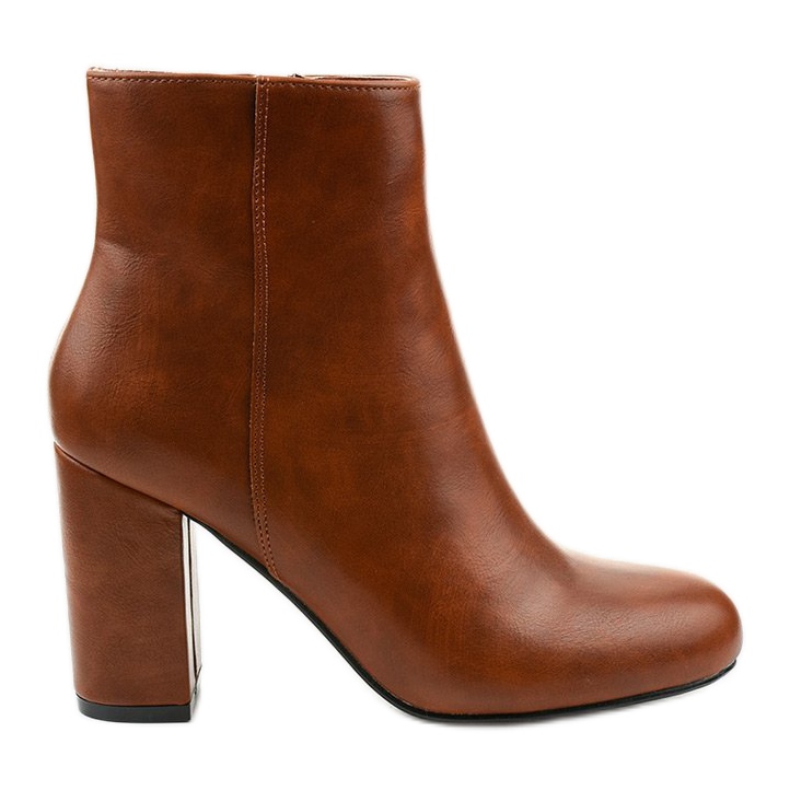 Hnědé kozačky na sloupku z ekokože Gawler hnědý