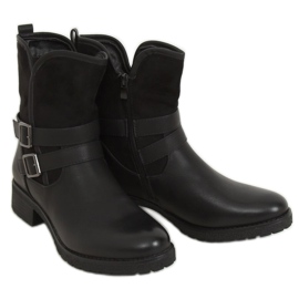 Černé dámské černé kozačky 8912 Black černý