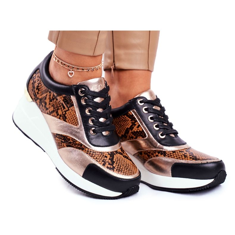 GOE Dámské sportovní boty Tenisky černé kůže GG2N3044 černá vícebarevný