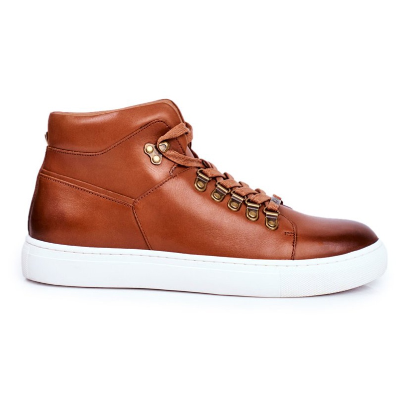 Pánské kožené tenisky GOE Brown GG1N3011 hnědý