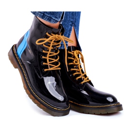 Dámské boty Trappers Glany Goe Leather Black GG2N3056 černý