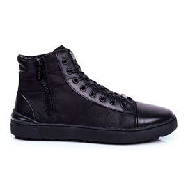 Pánské kožené tenisky GOE Black GG1N3019 černý