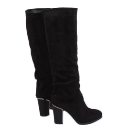 Černé vysoké podpatky 1103-GG Černá černý