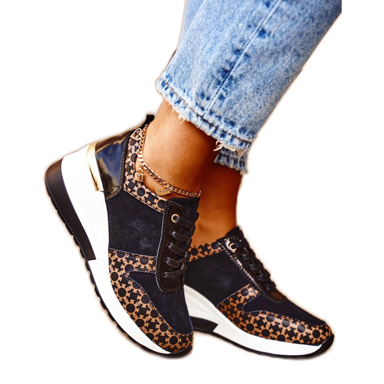 S.Barski Dámské sportovní boty Tenisky černé bílé Metronus béžový bílý černá