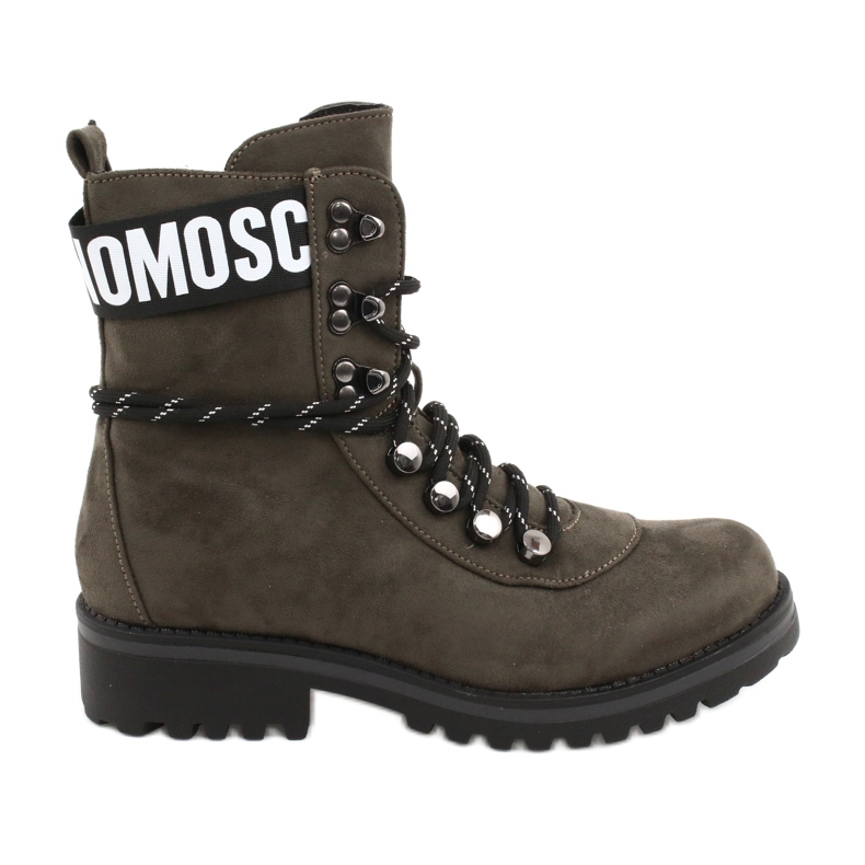 Evento Dámské dřevěné boty High Khaki 9BT35-1331 Dk.Green černá