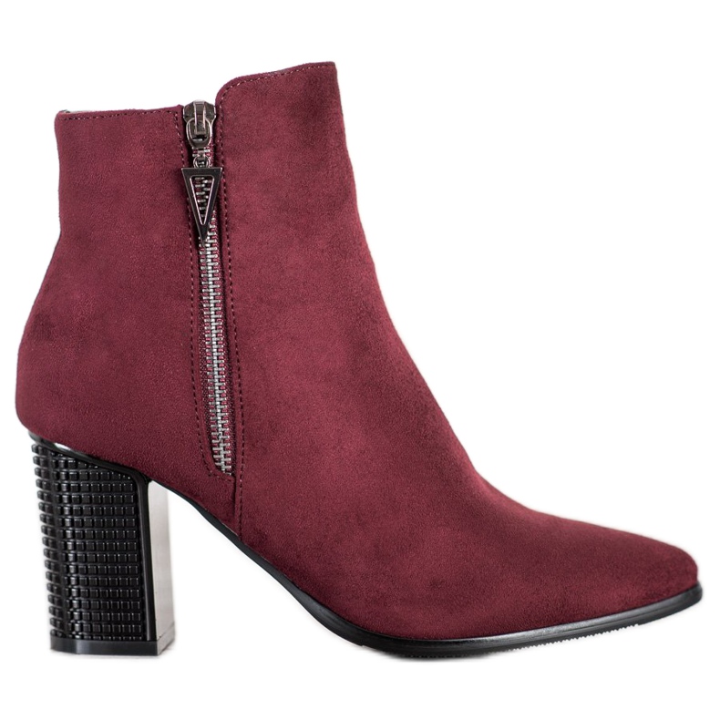 Semišové kozačky na zip VINCEZA červené