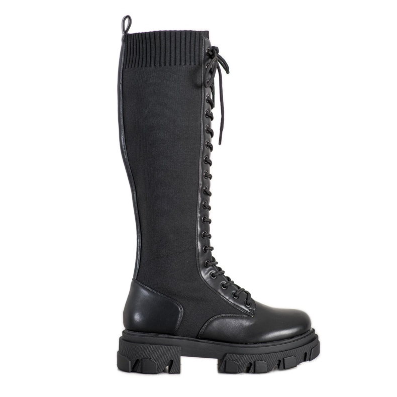 Seastar Vysoké dělnické boty na platformě černá