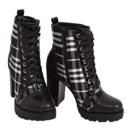 Černá vysoké podpatky kostkovaná černá NS080P Černá černý