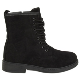Černé šněrovací boty E2002 černé černý