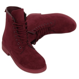 Burgundské šněrovací boty E2002 Víno červené